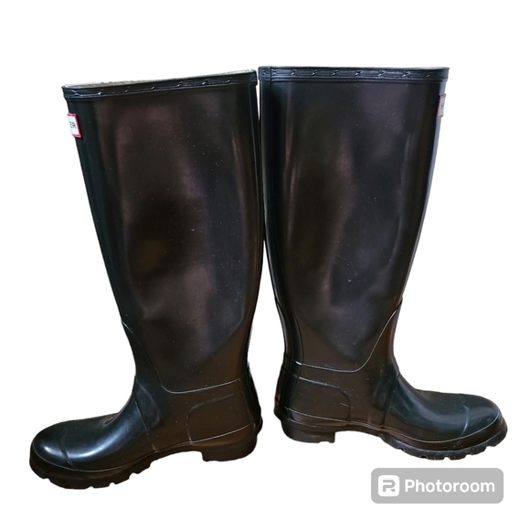 Hunter Original Tall Black Boots W23616 Size 5 Men/6 Women - Picture 4 of 11